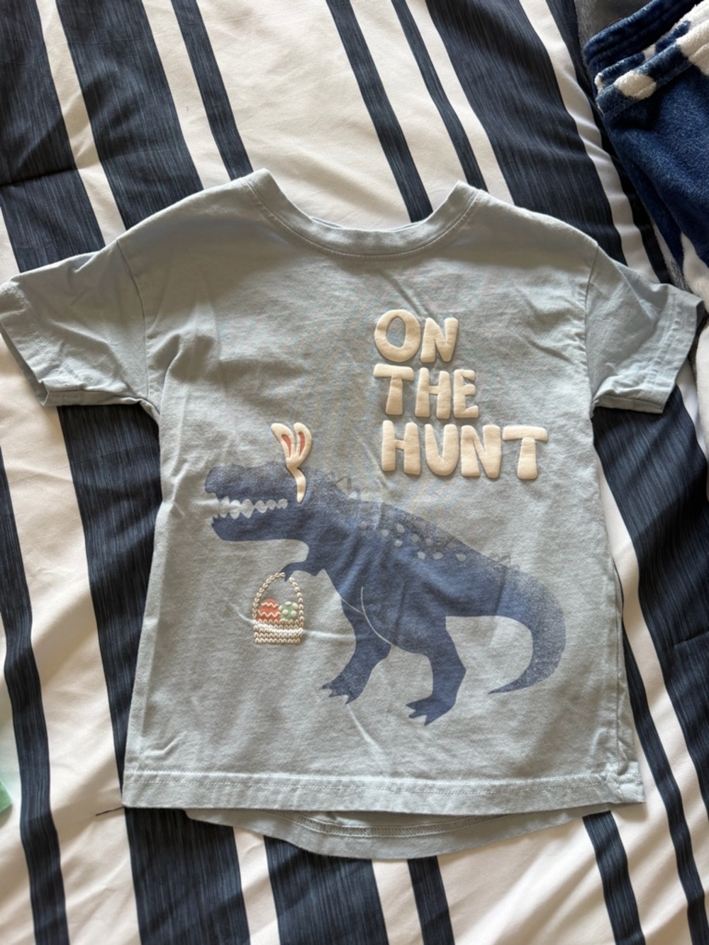 Kids 'On The Hunt' Easter Dino Graphic Tee - Light Blue
